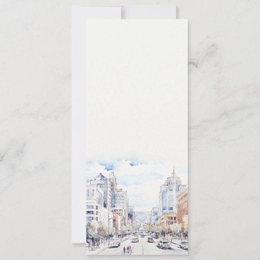 Omaha Nebraska Watercolor Landscape Wedding  Menu 招待状 (裏面)