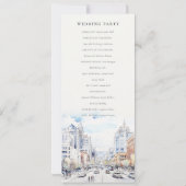 Omaha Nebraska Watercolor Scape Wedding Program 招待状 (裏面)