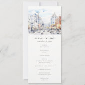 Omaha Nebraska Watercolor Scape Wedding Program 招待状 (正面)