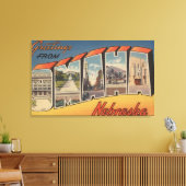 Omaha, NebraskaLarge Letter Scenesオマハ， NE キャンバスプリント (インサイチュ (リビング))