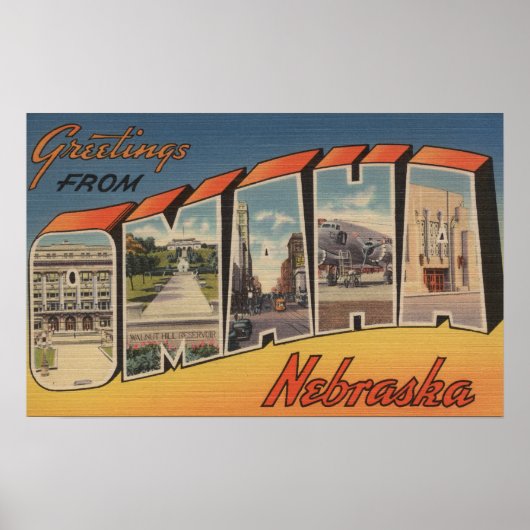 Omaha, NebraskaLarge Letter Scenesオマハ， NE ポスター (正面)