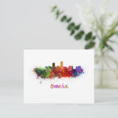 Omaha skyline in watercolor ポストカード (スタンド正面)