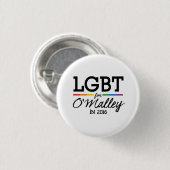 O'Malley 2016年のためのLGBT 缶バッジ (正面&裏面)