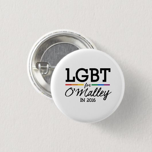 O'Malley 2016年のためのLGBT 缶バッジ (正面&裏面)