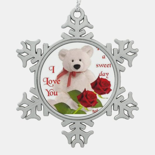 omaments スノーフレークピューターオーナメント (正面)