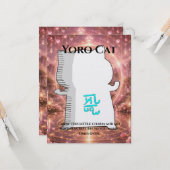Omamori Card #008 – Yoro Cat | Love • Happiness カード (正面/裏面インサイチュ)