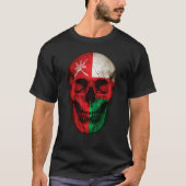 Oman Flag Skull Omani Roots Proud Patriotic Tシャツ (正面)