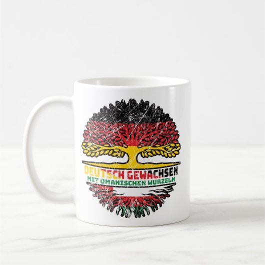 Oman Omanisch Deutsch Deutschland Baum Wurzel コーヒーマグカップ (左)