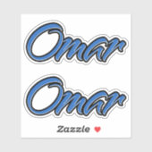 Omar Name blue Aufkleber Sticker Stickerset シール (シート)