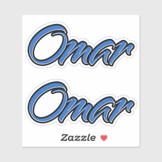 Omar Name blue Aufkleber Sticker Stickerset シール (シート)