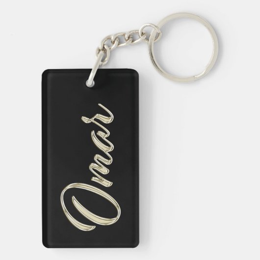 Omar Name whitegold Schlüsselanhänger Anhänger キーホルダー (裏面)