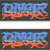 Omar Vorname Name Graffiti Aufkleber Sticker シール (正面)