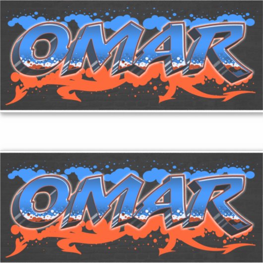Omar Vorname Name Graffiti Aufkleber Sticker シール (正面)