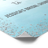 Ombre Blue and Silver Welcome Poster Print ポスター (角)