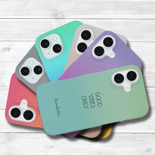 Ombre Blue Personalize Quote & Name Iphone Case 15ケース