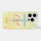 Ombre Cross Scripture Personalized iPhoneケース (裏面横)