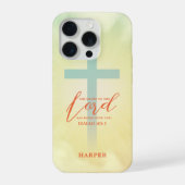 Ombre Cross Scripture Personalized iPhoneケース (裏面)
