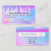 Ombre glitter credit card monogram 名刺 (正面/裏面)