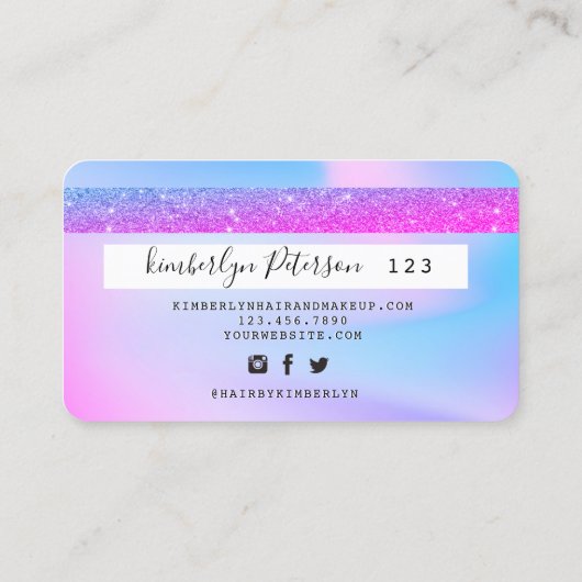 Ombre glitter credit card monogram 名刺 (裏面)