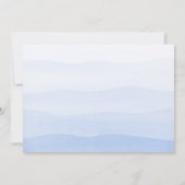 Ombre Gradient Dip Dye Blue Bridal Shower サンキューカード (裏面)