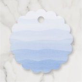 Ombre Gradient Dip Dye Blue Bridal Shower フェイバータグ (裏面)
