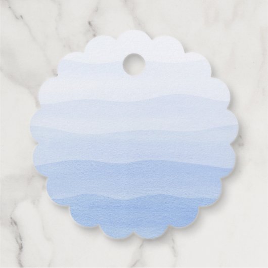 Ombre Gradient Dip Dye Blue Bridal Shower フェイバータグ (裏面)