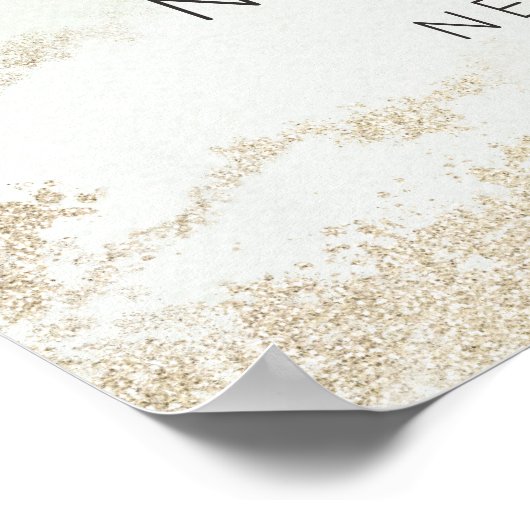 Ombre Green Happily Ever After Reception Sign ポスター (角)