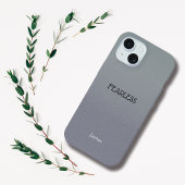 Ombre Grey Personalize Quote & Name Iphone Case 15ケース