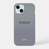 Ombre Grey Personalize Quote & Name Iphone Case 15ケース (裏面)