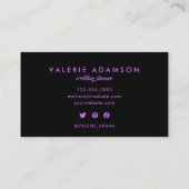 Ombre Pink Blue Stripes Texture Abstract Script 名刺 (裏面)