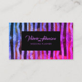 Ombre Pink Blue Stripes Texture Abstract Script 名刺 (正面)
