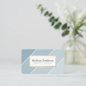 OMBRE STRIPE modern stylish chic cute dusty blue 名刺 (スタンド正面)