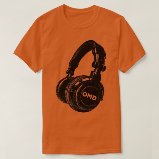 OMDレトロヘッドフォン Tシャツ (デザイン正面)