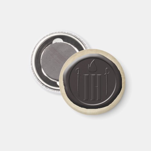 OMD海賊用ワックスシールマグネットの居心地のよい手 マグネット (正面/裏面)