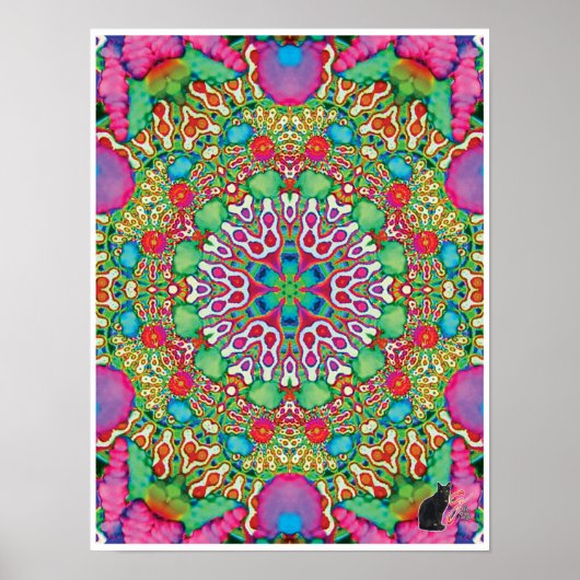 Omenキネティックコラージュ万華鏡のように千変万化するパターンポスター ポスター (正面)