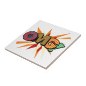 OMGおもしろいカラフル漫画ブックアポップ・アートのート タイル (側面)