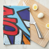 OMGおもしろいレトロ漫画ブックアーポップ・アートのト キッチンタオル (四つ折り)