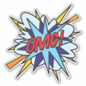 OMGおもしろいレトロ漫画ブックアーポップ・アートのト シール (正面)