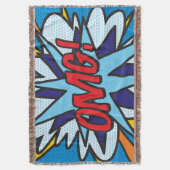 OMGおもしろいレトロ漫画ブックアーポップ・アートのト スローブランケット (正面縦)