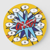 OMGおもしろいレトロ漫画ブックアーポップ・アートのト ラージ壁時計 (正面)