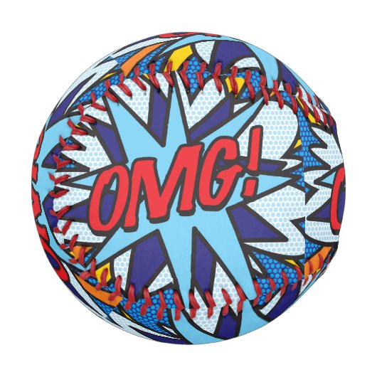 OMGおもしろいレトロ漫画ブックアーポップ・アートのト 野球ボール (正面左)