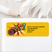 OMGおもしろいレトロ漫画ブックポップ・アートのアートアドレス ラベル (インサイチュ)