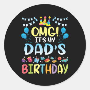 OMGお父さんにとって私のパパの誕生日 ラウンドシール