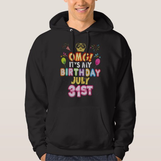 Omgそれは私の誕生日7月31日ヴィンテージ31ハッピーキ パーカ (正面)