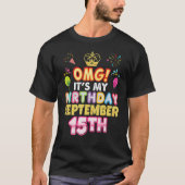 OMGそれは私の誕生日9月15日ヴィンテージ15 Hap Tシャツ (正面)