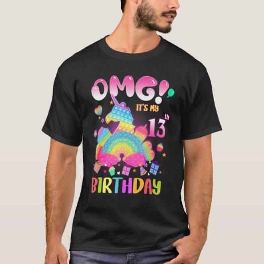 OMGそれは私の13誕生日ガールフィジェット13歳 Tシャツ (正面)