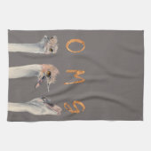 OMGのおもしろいなだちょうの水彩画のイラストレーション キッチンタオル (横)