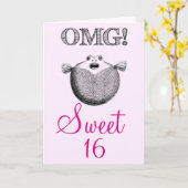 OMGのおもしろいな菓子16の誕生日 カード (黄色い花)