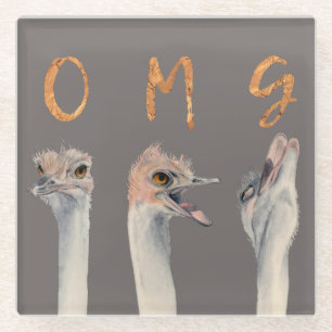OMGのだちょう ガラスコースター