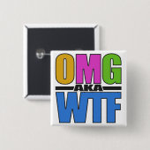OMGまたはWTFカスタムボタン 缶バッジ (正面&裏面)